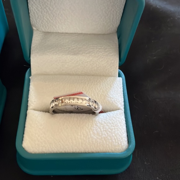 Moissanite Solitaire Diamond w/ Eternity Band - Picture 3 of 9